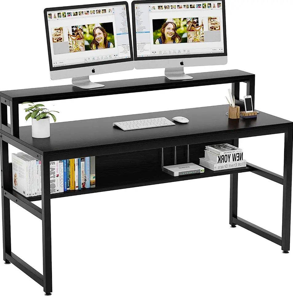 Tribesigns-HOGA-W0080-Black-Wood-Monitor-Stand-Laptop-Desk-product-image