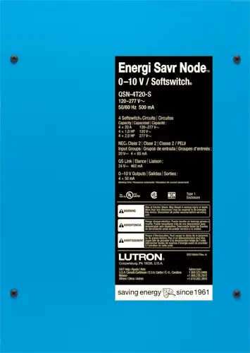 Lutron Qsn2 Energi Savr Node For 0–10 V- Energi Savr Node With Softswitch User Guide Lutron Qsn2 Energi Savr Node For 0–10 V- Energi Savr Node With Softswitch User Guide