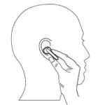 Wearing the earphones