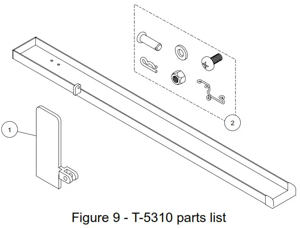 Pro-Lift T-5310 Lawn Mower Lift Adapter - Figure 9 - T-5310 parts list