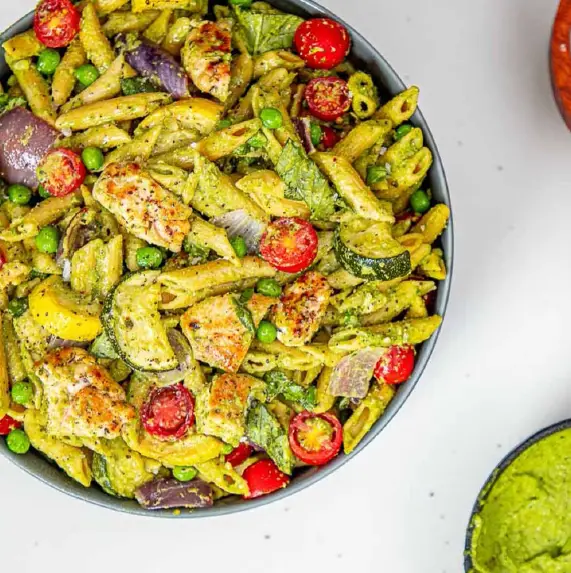 Mediterranean Pea Pesto Pasta Salad