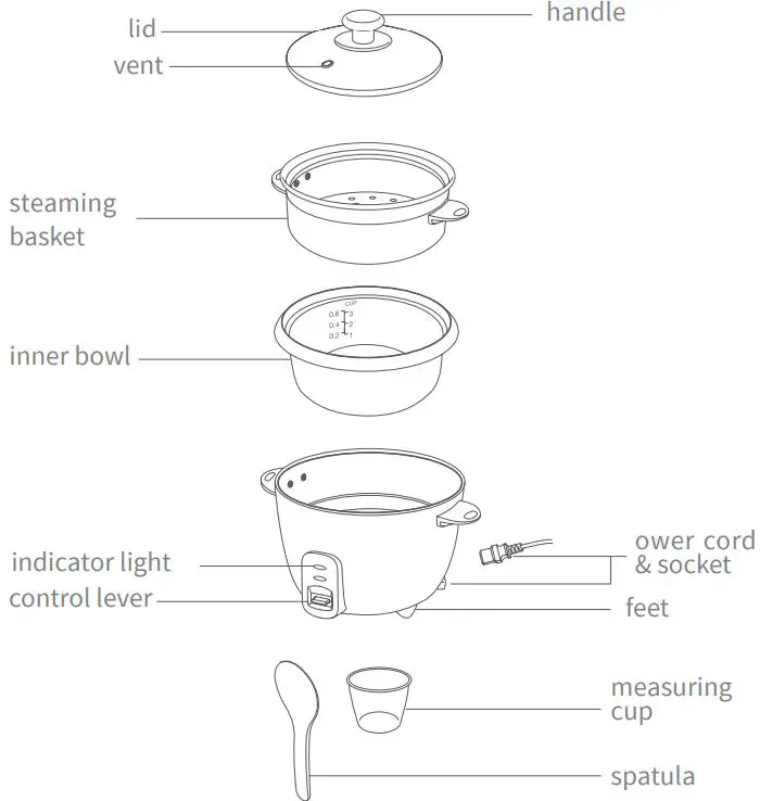 decakila KUER006W Rice Cooker-FIG3