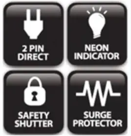 PowerPac PP233U Socket Safety Extension Socket - icon2