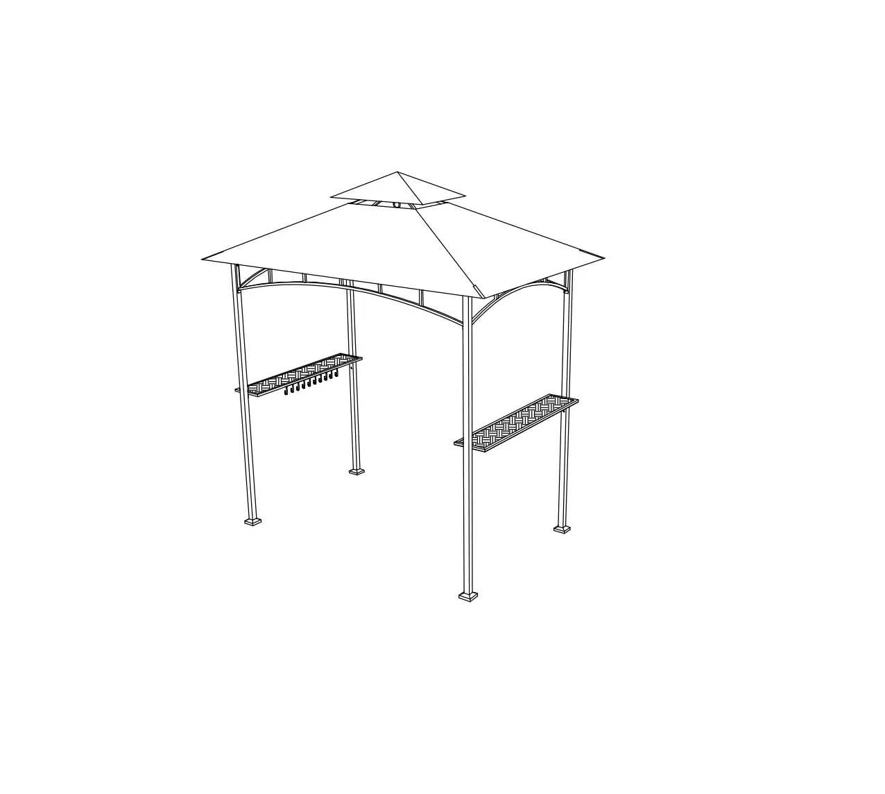 Sunjoy Group A103002203 Harborcreek 5x8 Ft. Steel 2-tier Grill Gazebo Instruction Manual