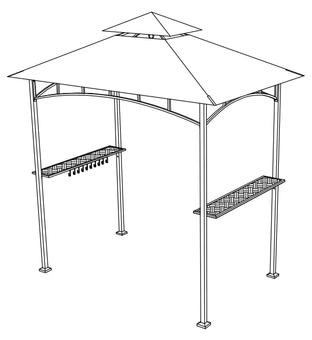 SUNJOY GROUP A103002203 Harborcreek 5x8 ft. Steel 2-Tier Grill Gazebo
