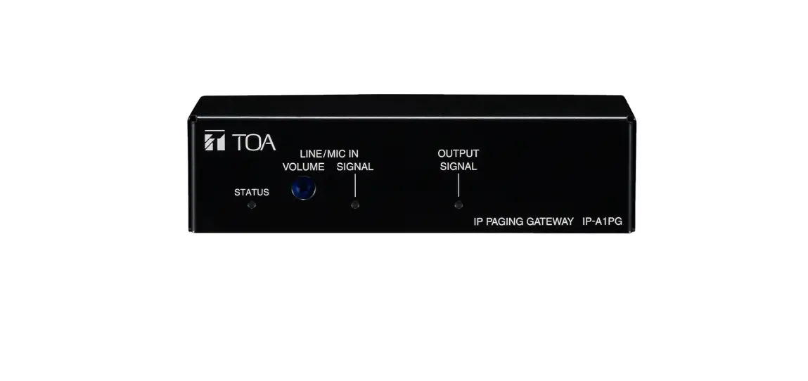 Toa Ip-a1pg Ip Paging Gateway Instruction Manual