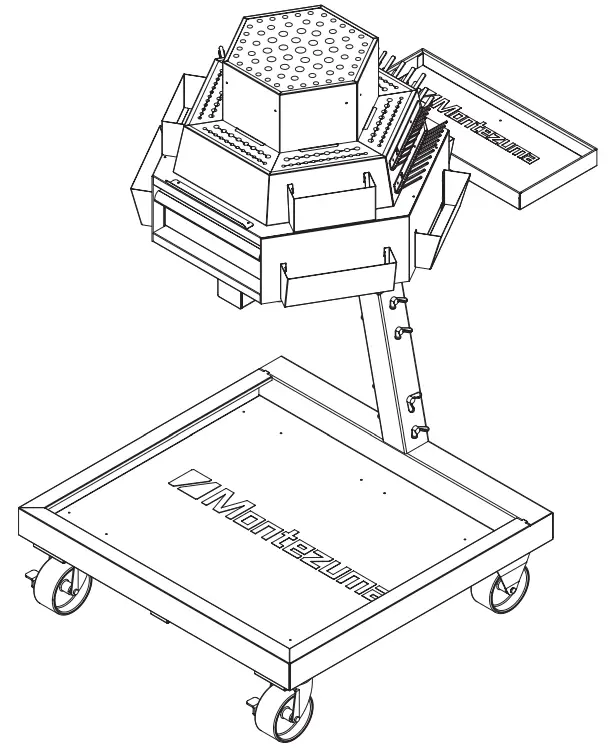 Montezuma MRTC2623B 3 Tier Steel Mobile Revolving Tool Cart-fig1