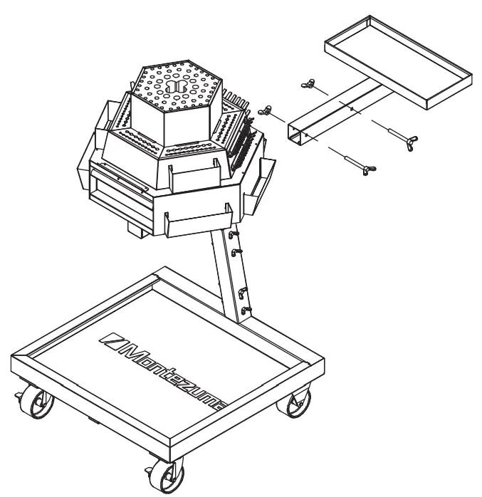 Montezuma MRTC2623B 3 Tier Steel Mobile Revolving Tool Cart-fig9