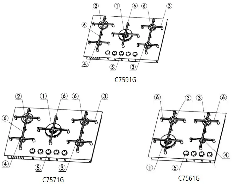 PARTS OF THE APPLIANCE