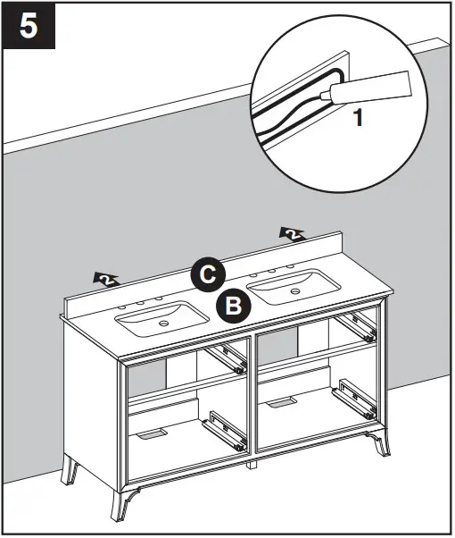 allen roth 1605VA-60-279-926 60-In Vanity with Top - INSTALLATION INSTRUCTIONS 5