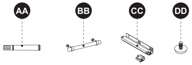 allen roth 1605VA-60-279-926 60-In Vanity with Top -PARTS LIST 1