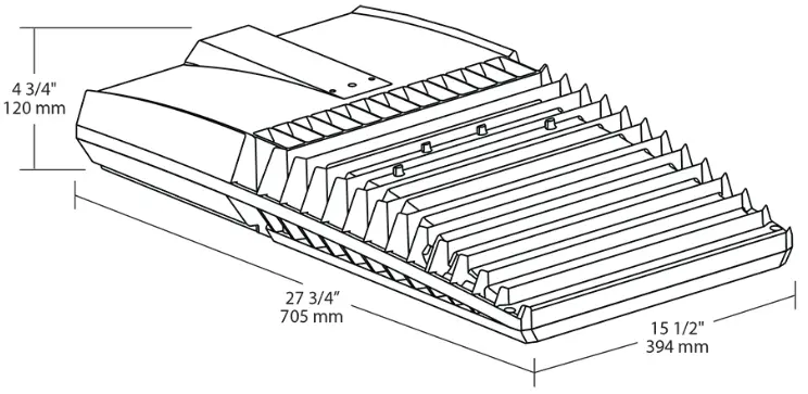 RAB TBLED3T240NRG D10 7PR LED Roadway Lighting - Dimensions