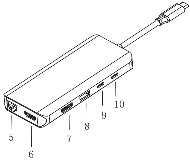 Selore S Global SEUC0215 USB C Docking Station Dual Monitor - Structure Diagram 2