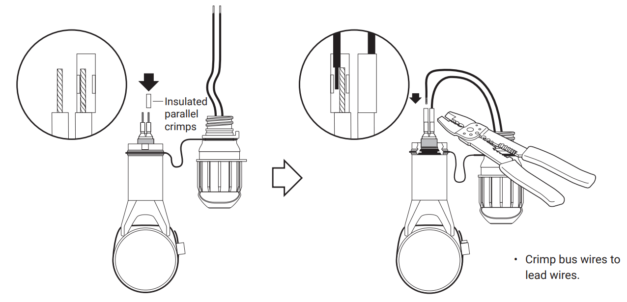 nVent RAYCHEM E-100-L-A High-Profile Lighted End Seal - blue crimps