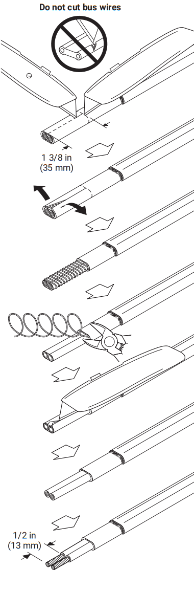 nVent RAYCHEM E-100-L-A High-Profile Lighted End Seal - bus wires