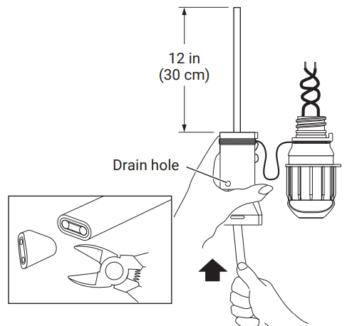 nVent RAYCHEM E-100-L-A High-Profile Lighted End Seal - inserting cable