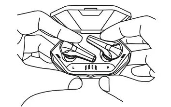 KMOUK KM-HTW006 Gaming True Wireless Earbuds - How to Take out the Earbuds the Correct way
