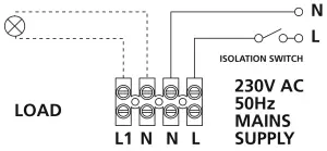 TIMEGUARD PDFM1500 360° Flush Mount Wall PIR Light Controller - Connection