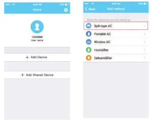 TESLA OSK102 Split Type Air Conditioner - ess “ + Add Device ”