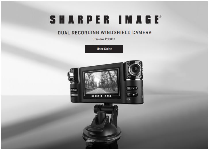 Sharper Image Dual Recording Windshield Camera User Manual