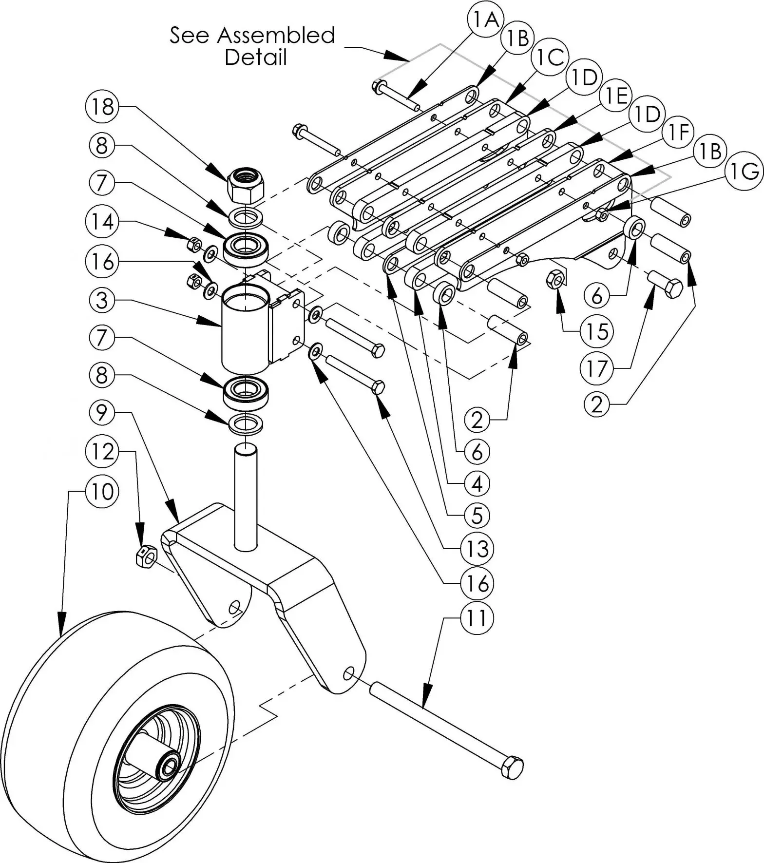 Radius Arm Diagram & Parts List
