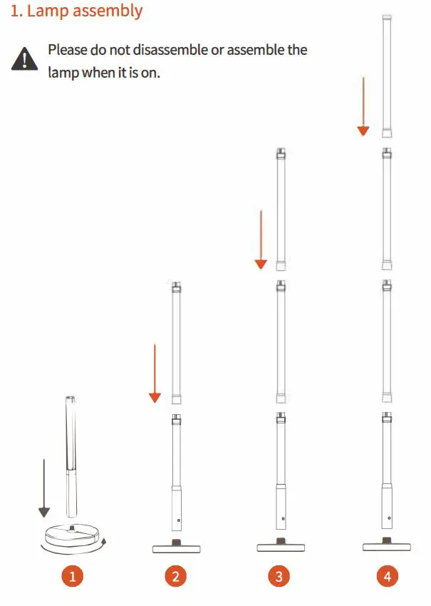 MagiAcous FX100 RGB Floor Lamp Music Sync User Manual - Lamp Assembly