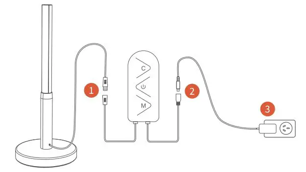 MagiAcous FX100 RGB Floor Lamp Music Sync User Manual - Power Control assembly