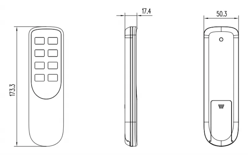 Richmat HJH124 Ble Handset - Dimension
