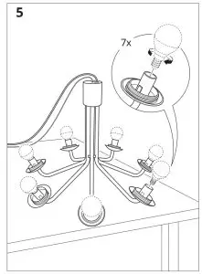 IKEA 404 518 73 SIMRISHAMN Chandelier 7 Armed - figure 7