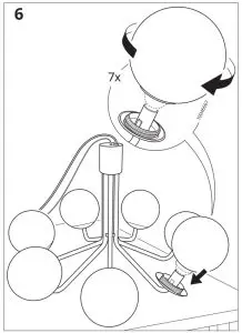 IKEA 404 518 73 SIMRISHAMN Chandelier 7 Armed - figure 8