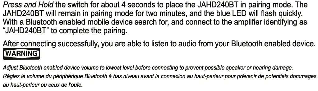 JENSEN JAHD240BT Waterproof Heavy Duty Two Channel Audio Amplifier fig 6