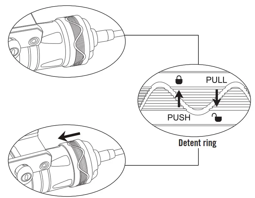 Push the ring forward to fix the remote switch
