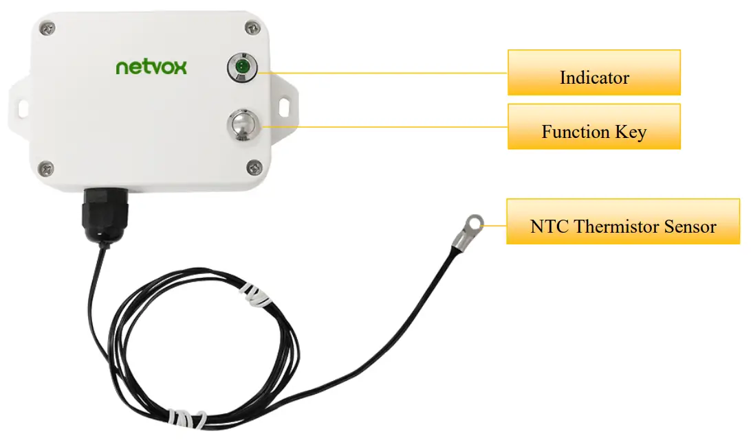 netvox R718E Wireless Accelerometer and Surface Temperature Sensor - Appearance