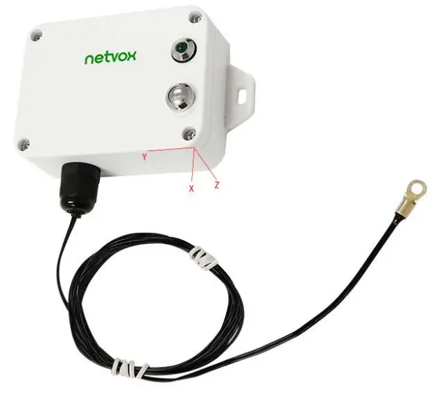 netvox R718E Wireless Accelerometer and Surface Temperature Sensor - direction of R718E