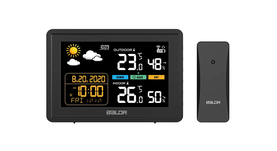 Baldr B0359wst2h2pr Wireless Color Weather Station With Temperature Alerts User Manual
