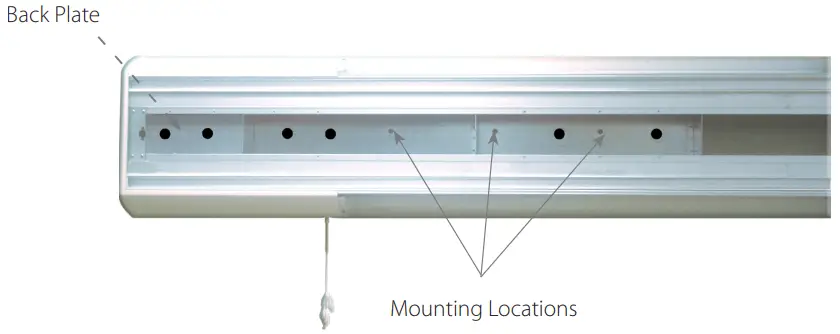 Amico NY 11788 Sapphire Series Horizontal Console with Lights - Back Plate