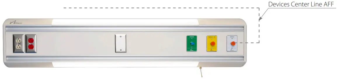 Amico NY 11788 Sapphire Series Horizontal Console with Lights - Devices Center Line AFF