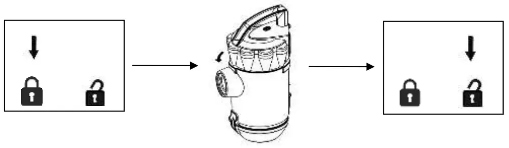 emerio VCE 108278 10 Cylinder Vacuum Cleaner - locked