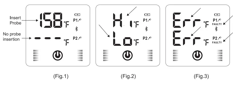 EXPERT GRILL EG 2PROBE Bluetooth Thermometer - disply