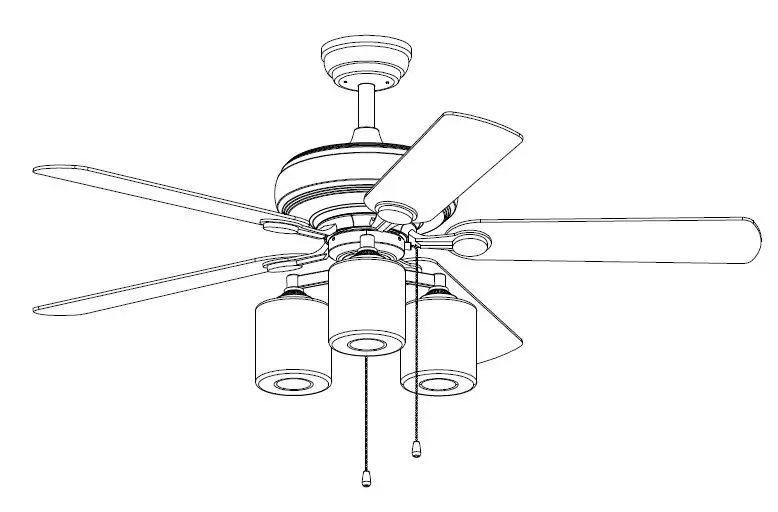 COSTWAY-EP24571US 52-Inch-Ceiling-Fan-Lamp-