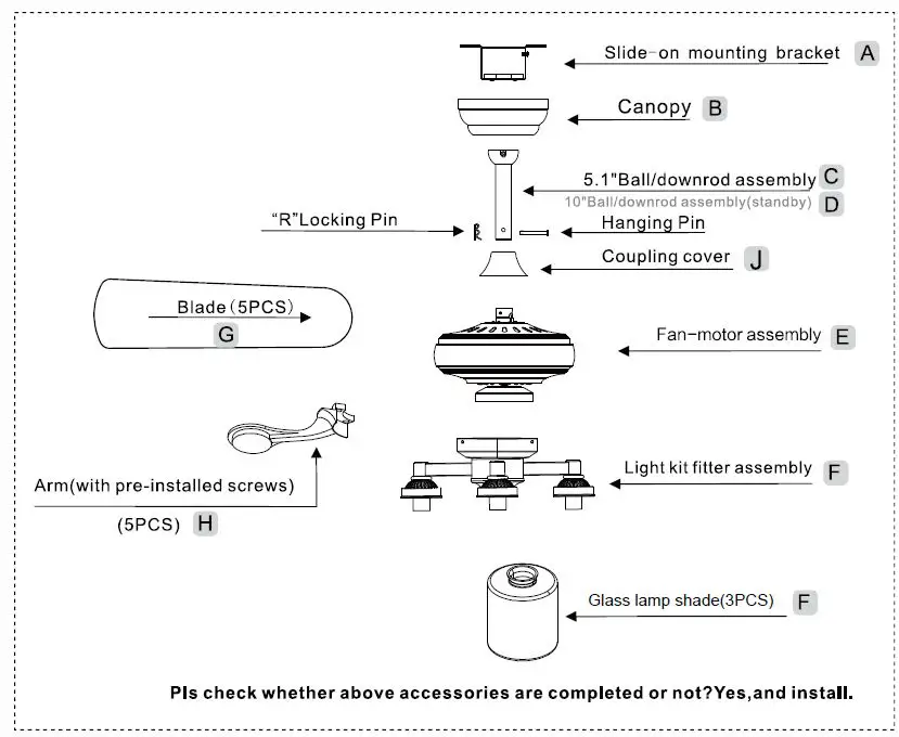 COSTWAY-EP24571US 52-Inch-Ceiling-Fan-Lamp-fig-3