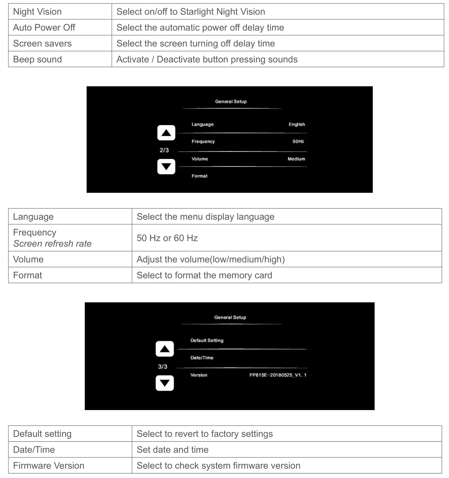 PNI Voyager S2000 Full HD Car DVR Camera - GENERAL SETTINGS 2