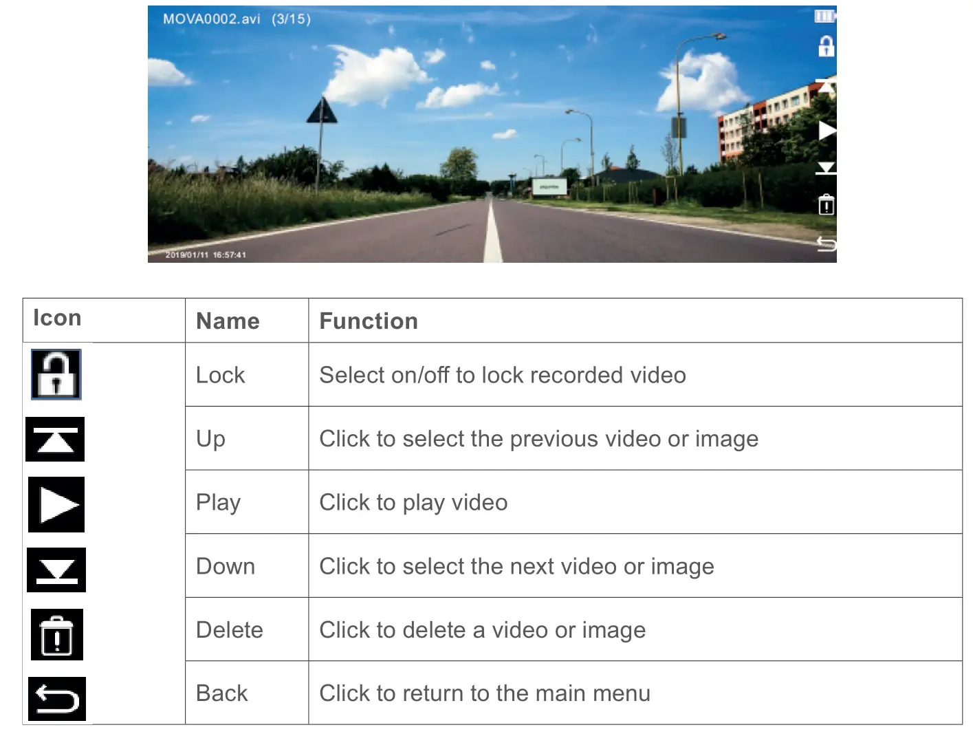 PNI Voyager S2000 Full HD Car DVR Camera - PLAYBACK