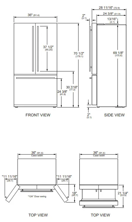 MONOGRAM ZWE23ESNSS French Door Bottom Freezer Freestanding Refrigerator - Fig