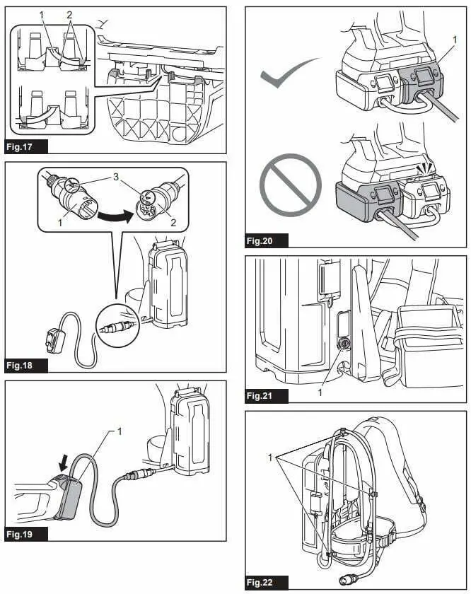 makita PDC01 Portable power unit Instruction Manual - Fig 17,22