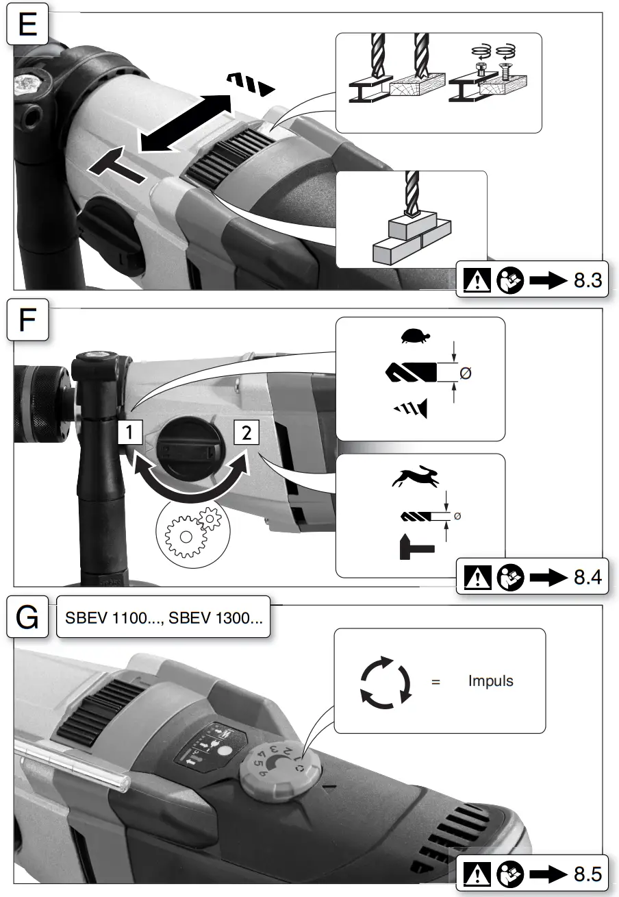 metabo SBEV 1300 2 S Impact Drill Instruction - Fig 3