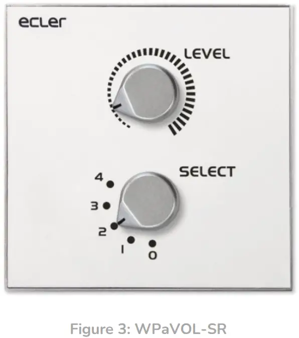 ecler WPaVOL-SR Volume Remote Wall Panel control - figure3
