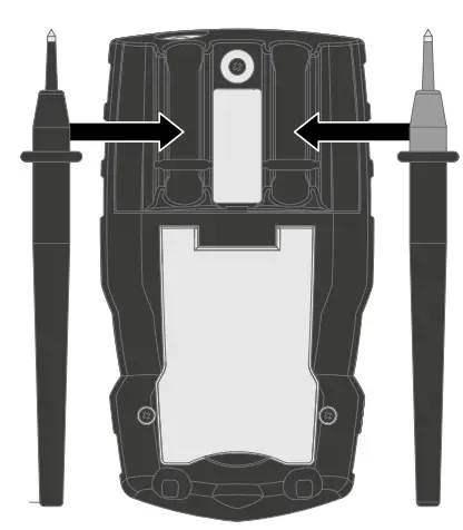 Attaching the test prods