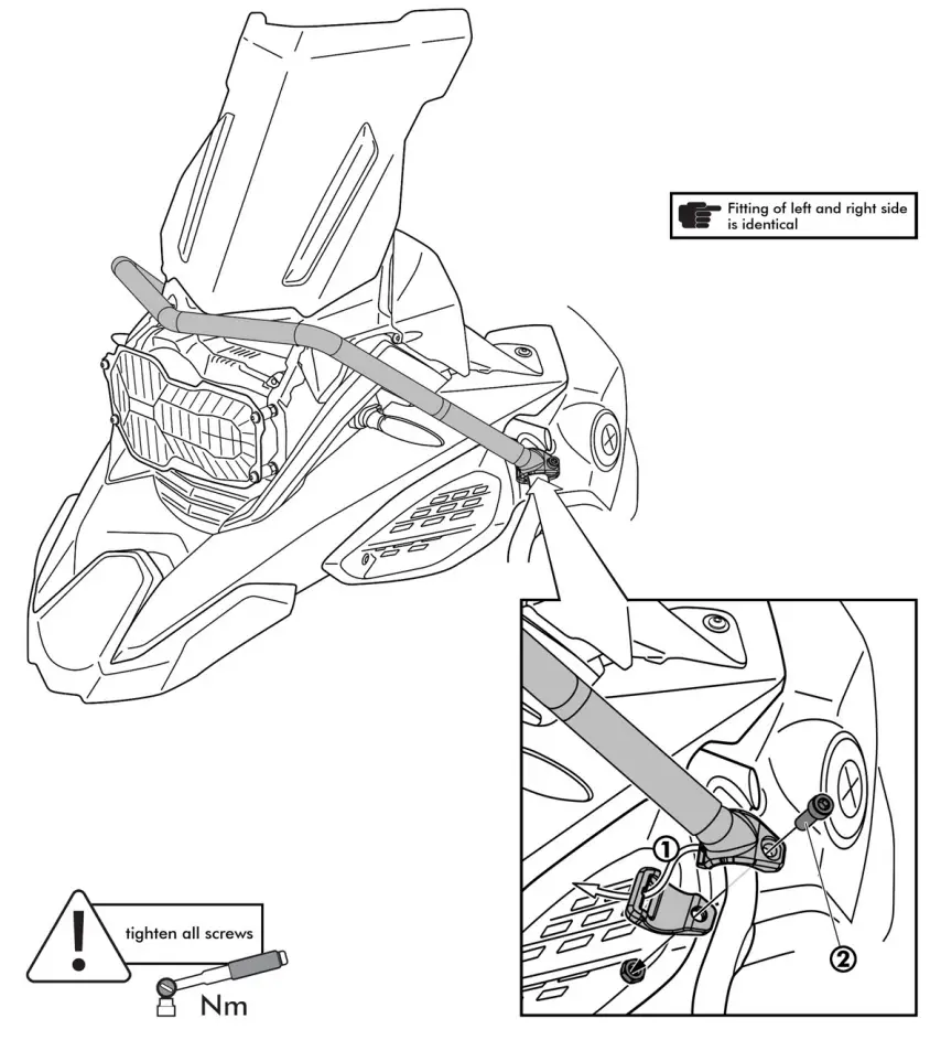 TOURATECH BMW R1250 GS Adventure Front Tubular Protection - fig 1