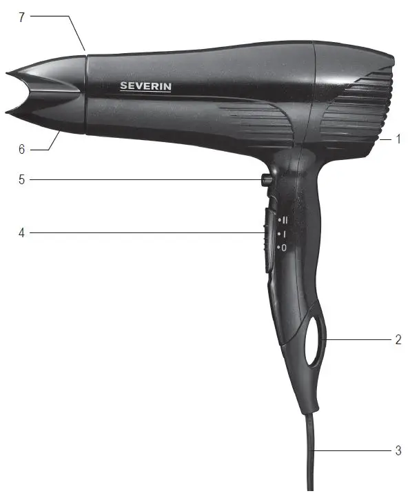 SEVERIN HT 0140 Hair Dryer fig 1
